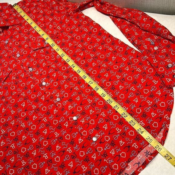 NWT Cruel Denim Snap Button Front Shirt Long Sleeve Sz S Red Ranch Brands Wester - Picture 6 of 6